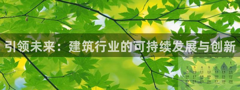 乐发平台注册地址：引领未来：建筑行业的可持续发展与创新